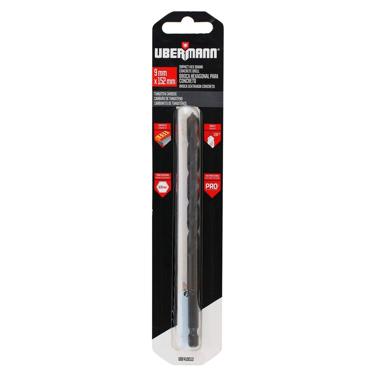 UBERMANN - Broca para Concreto V-Hex 9x102mm Ubermann