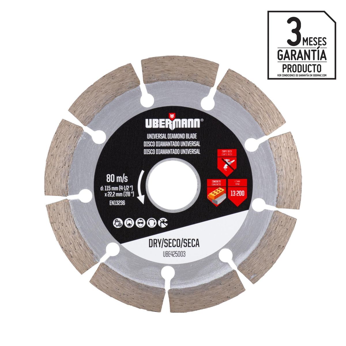 UBERMANN - Disco Diamantado Segmentado Universal 4.5''