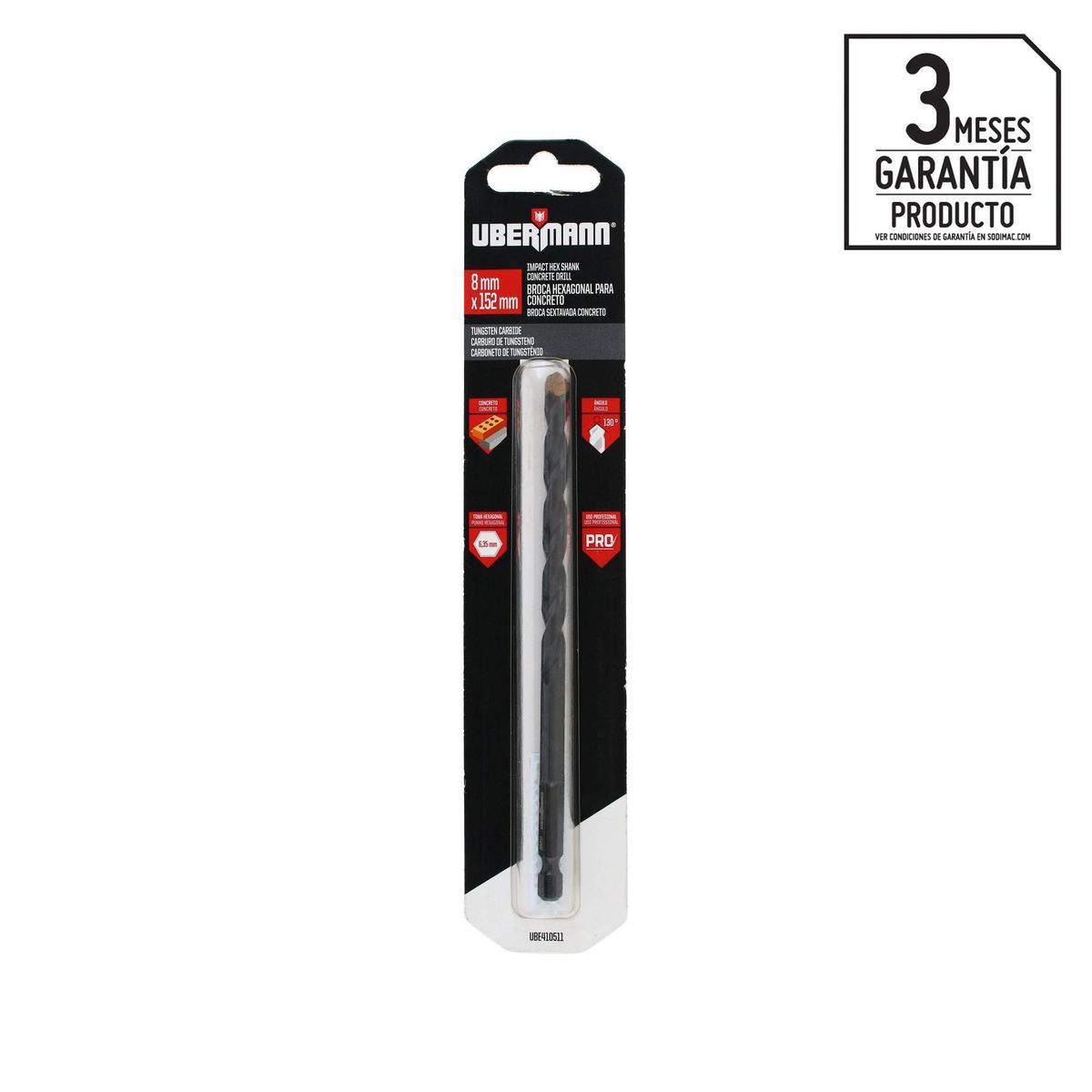 UBERMANN - Broca para Concreto V-Hex 8x102mm Ubermann