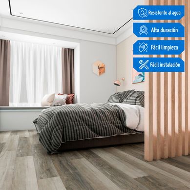 Piso SPC Oak Gris 4mm 122x18cm 2.2m2