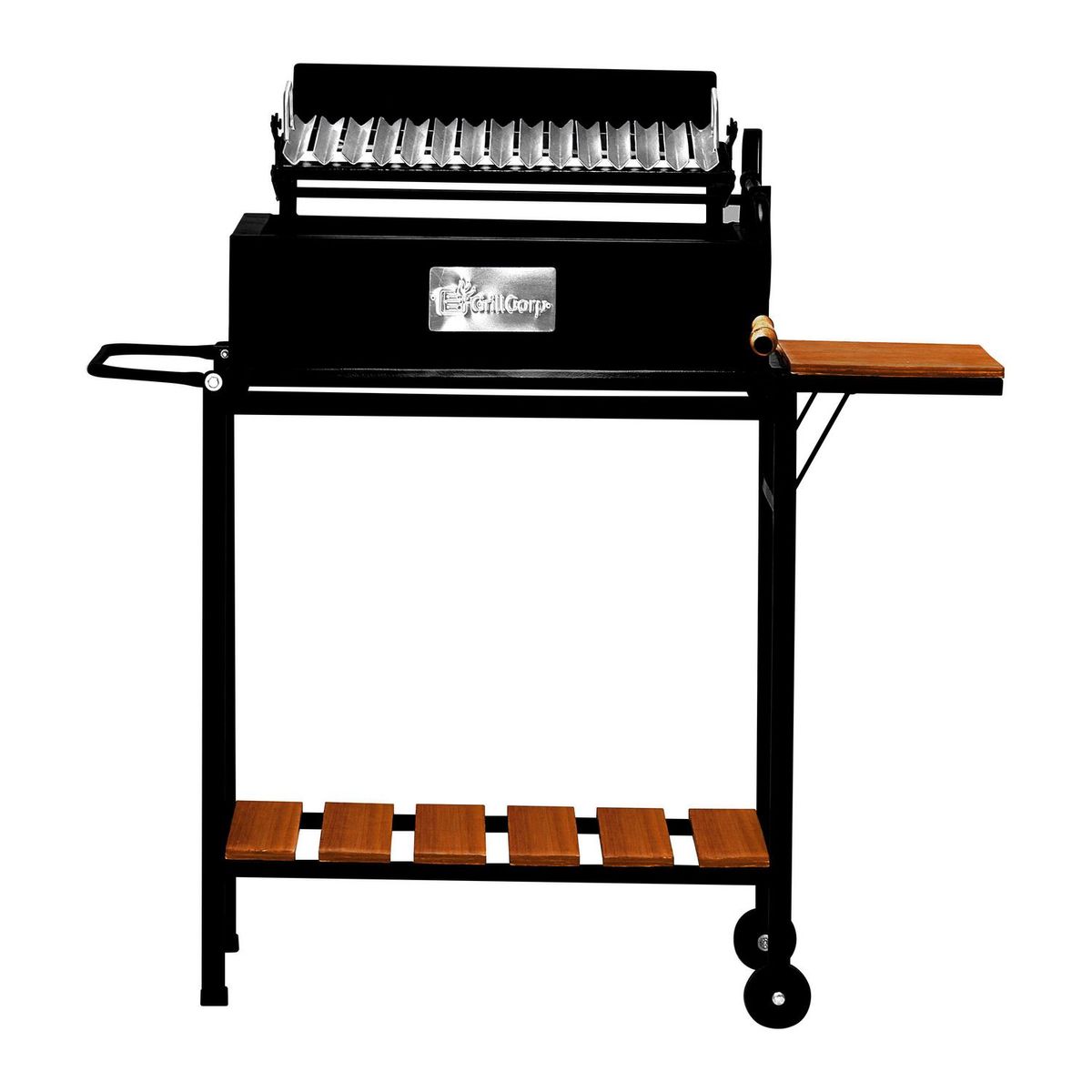 GRILLCORP - Parrilla a Carbón Grillcorp 60x90x40cm Tipo Argentina + 1 Bandeja Lateral