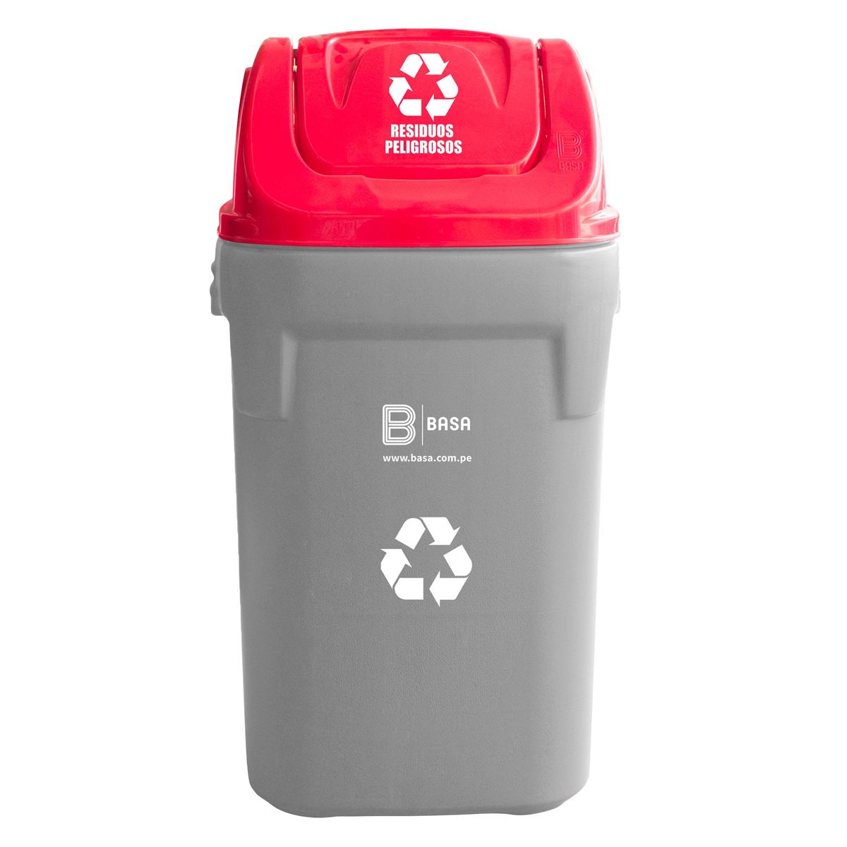 BASA - Tacho para Residuos Peligrosos 40x40cm Rojo