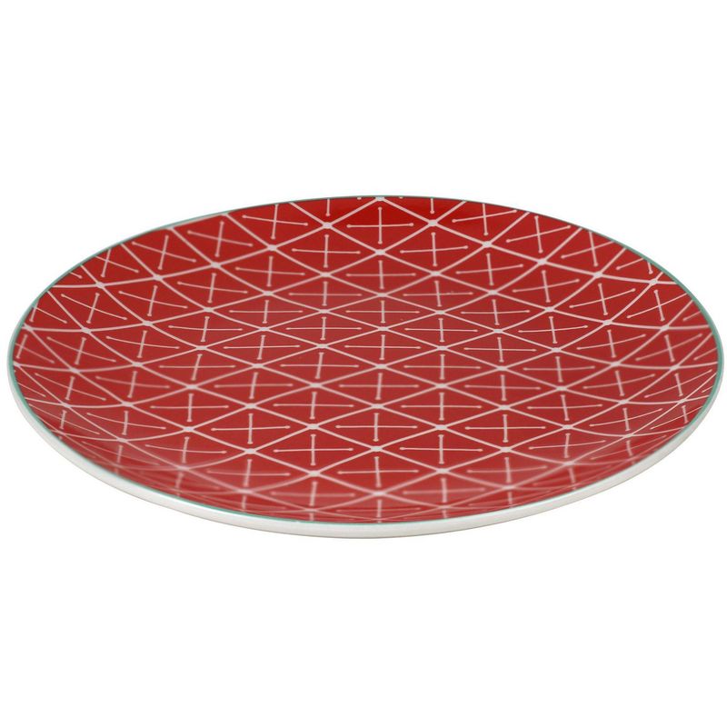 JUST HOME COLLECTION - Plato Redondo Geométrico Naranja 19cm