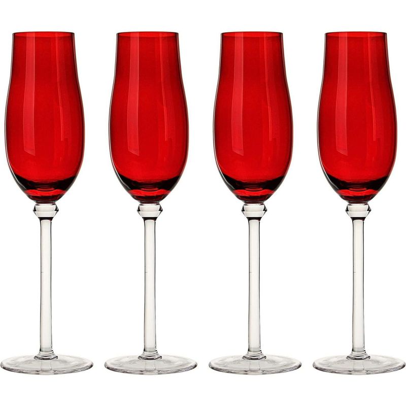 JUST HOME COLLECTION - Copa Flauta Roja 4 Unidades