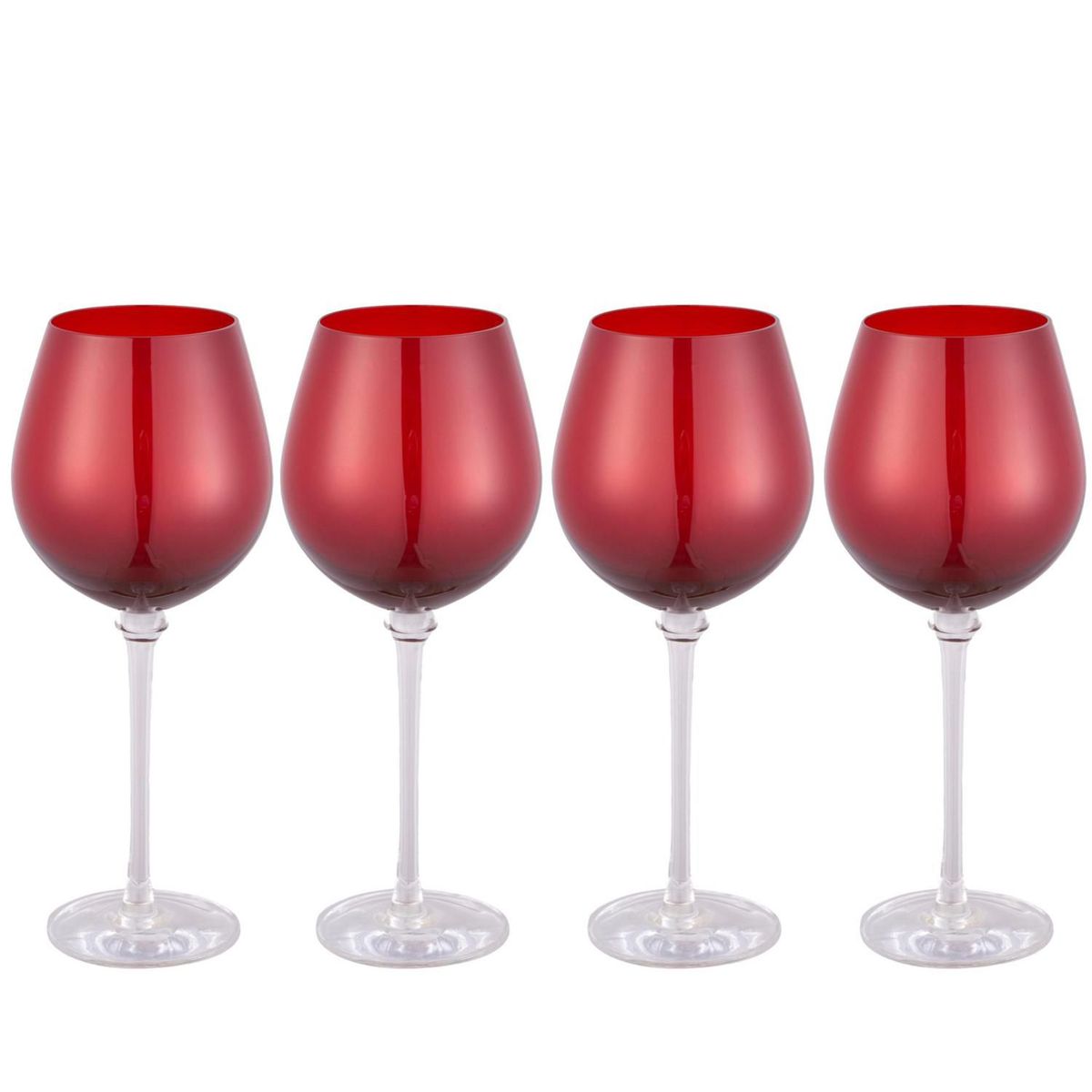 JUST HOME COLLECTION - Copa de Vino Tinto Roja Set x4 Unidades
