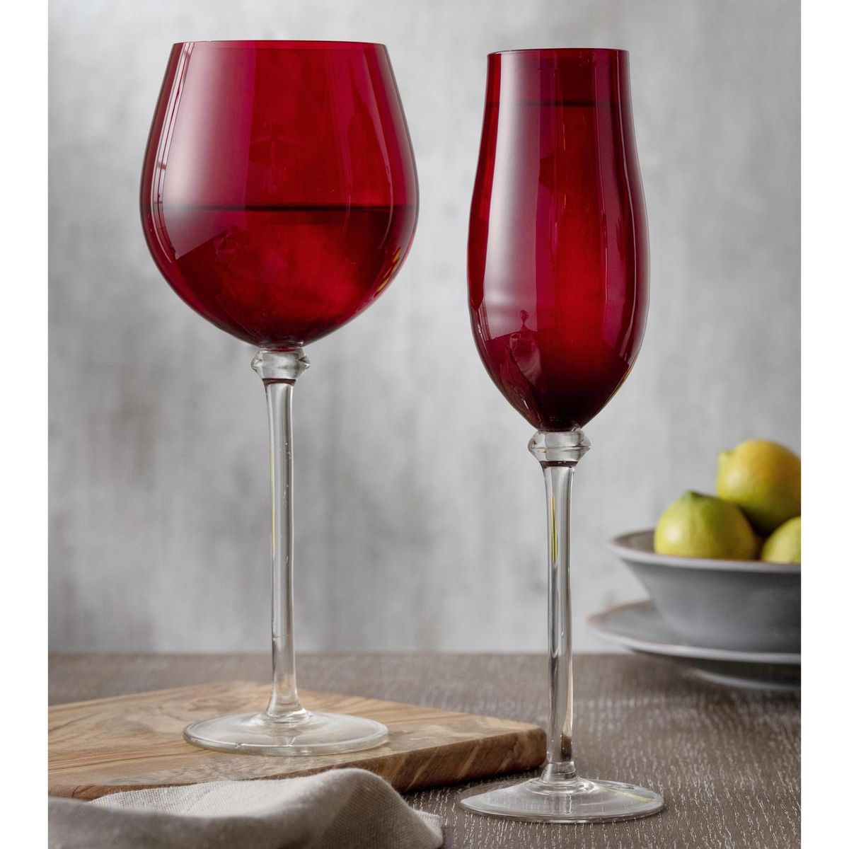 JUST HOME COLLECTION - Copa de Vino Tinto Roja Set x4 Unidades