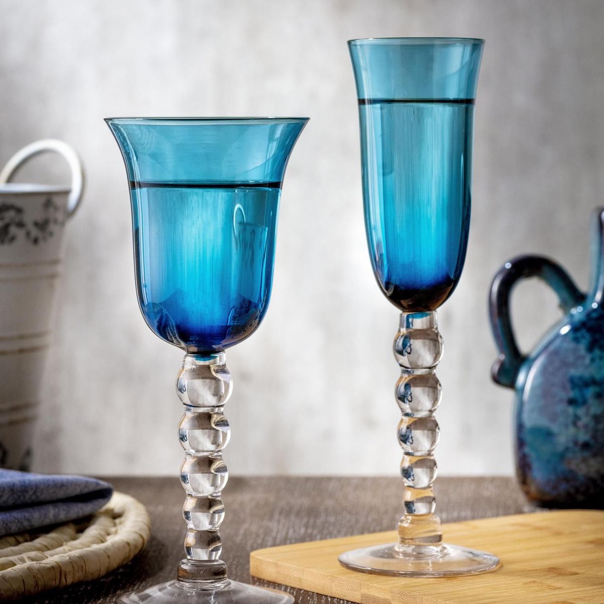 JUST HOME COLLECTION - Copa Flauta Azul