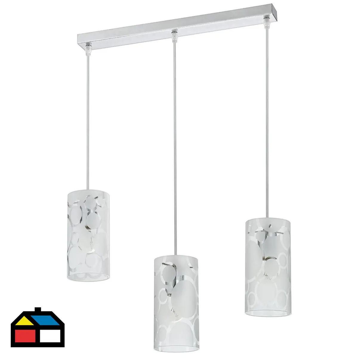 JUST HOME COLLECTION - Lámpara Colgante New Memphis 3 Luces Acero Gris/Plata 30 W 50 cm