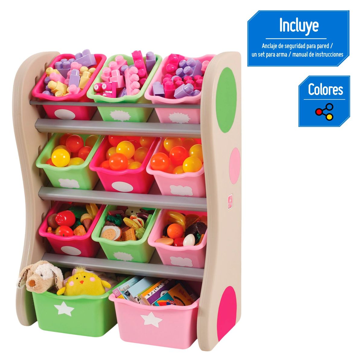 STEP 2 - Organizador de juguete rosado