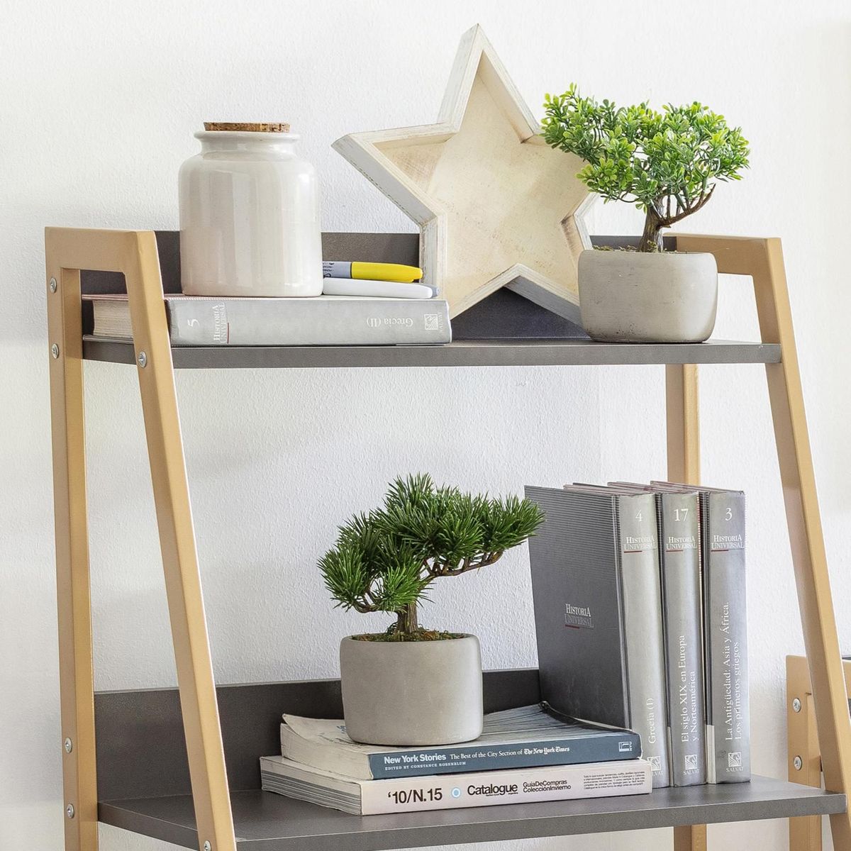 JUST HOME COLLECTION - Bonsai artificial Hoja Pino Plástico Verde 19cm