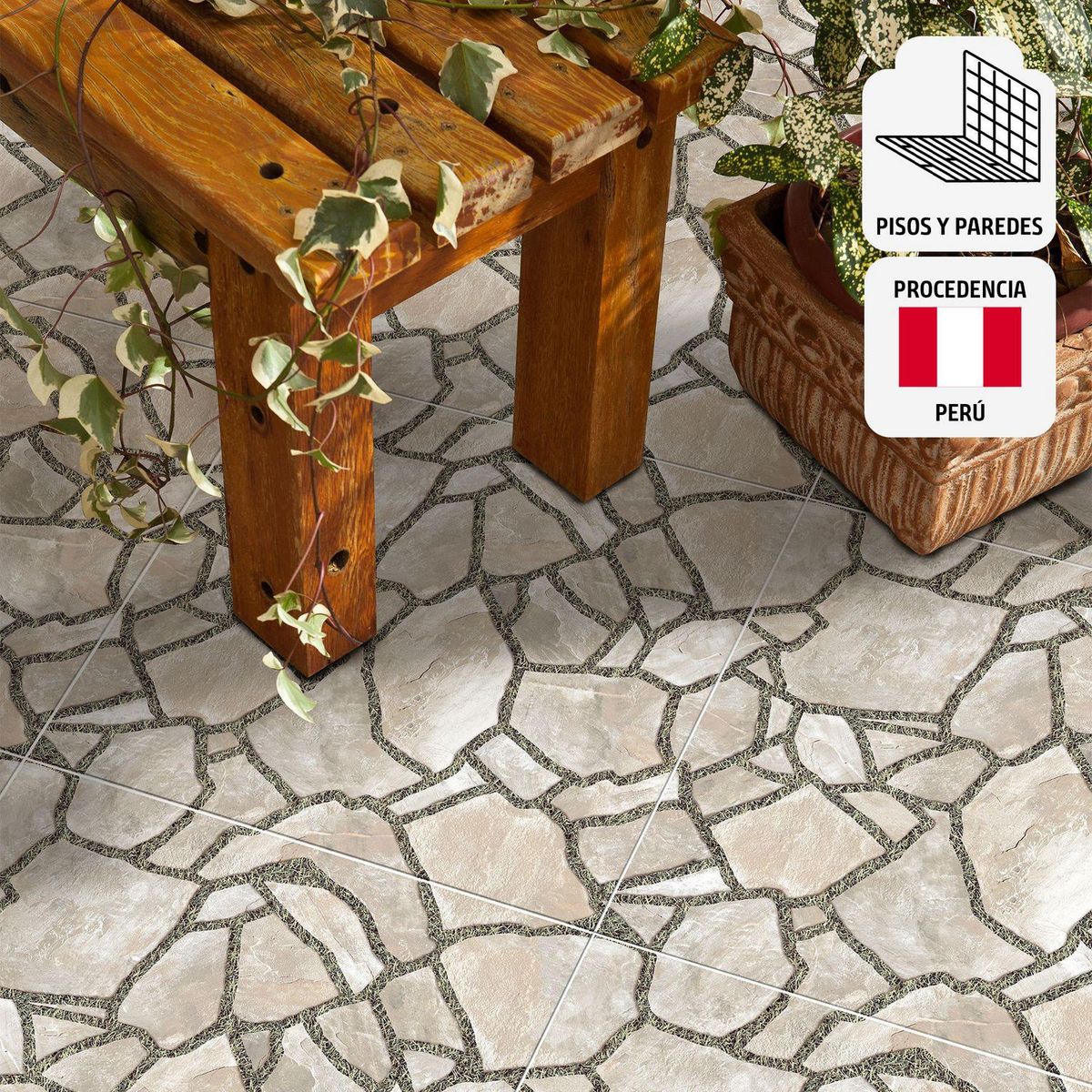 GALA - Cerámico Samiria Gris Rústica 60x60cm 1.44m2 para piso