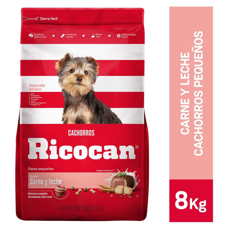 RICOCAN - Ricocan cachorro 8kg de Carne y leche raza mediana/grande