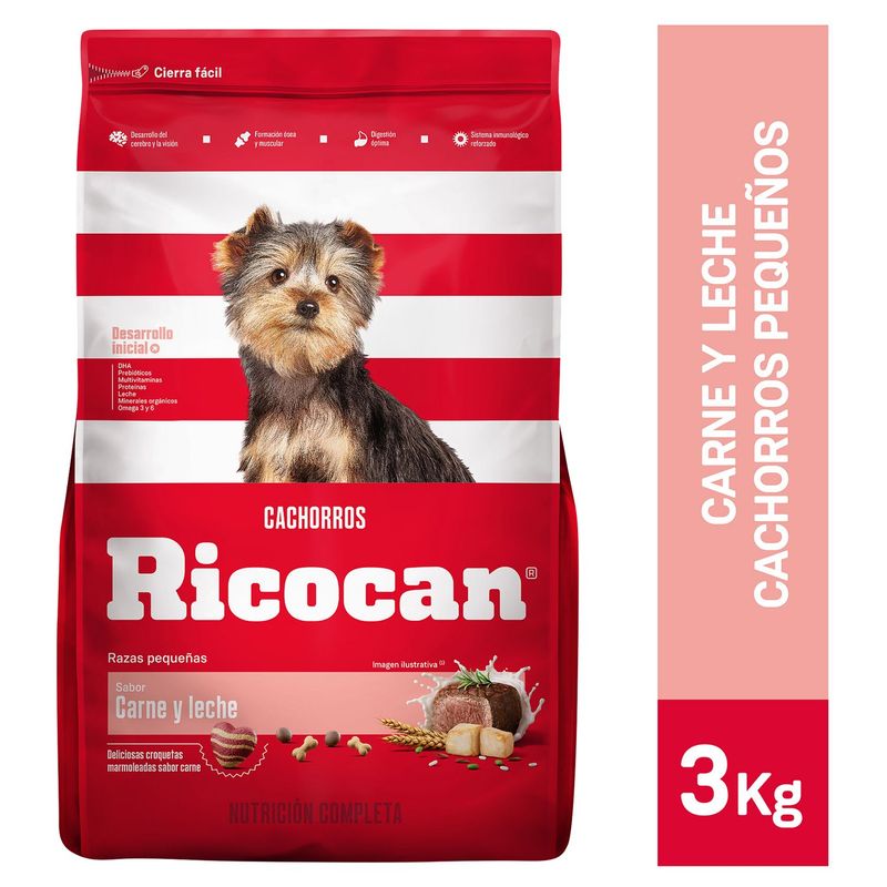 RICOCAN - Ricocan cachorro 3k de carne y leche raza pequeña