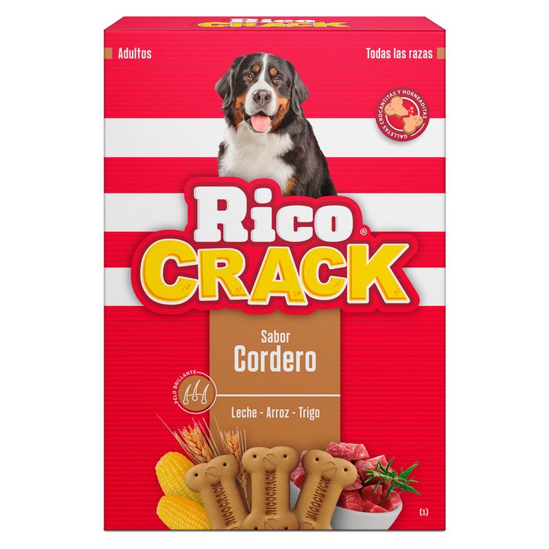 RICOCAN - Ricocrack Adultos Galletas para Perros 200 gr Sabor Cordero