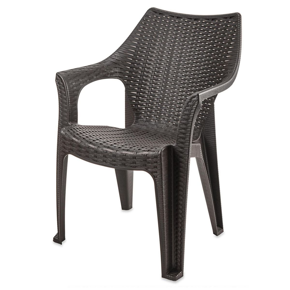 REYPLAST - Silla de Plástico Aruba con Brazos Marrón