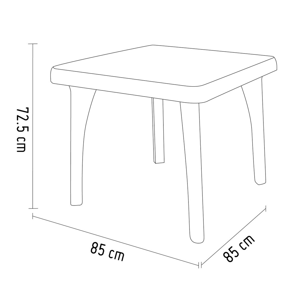 REYPLAST - Mesa Cuadrada Fiesta 85 cm Blanca