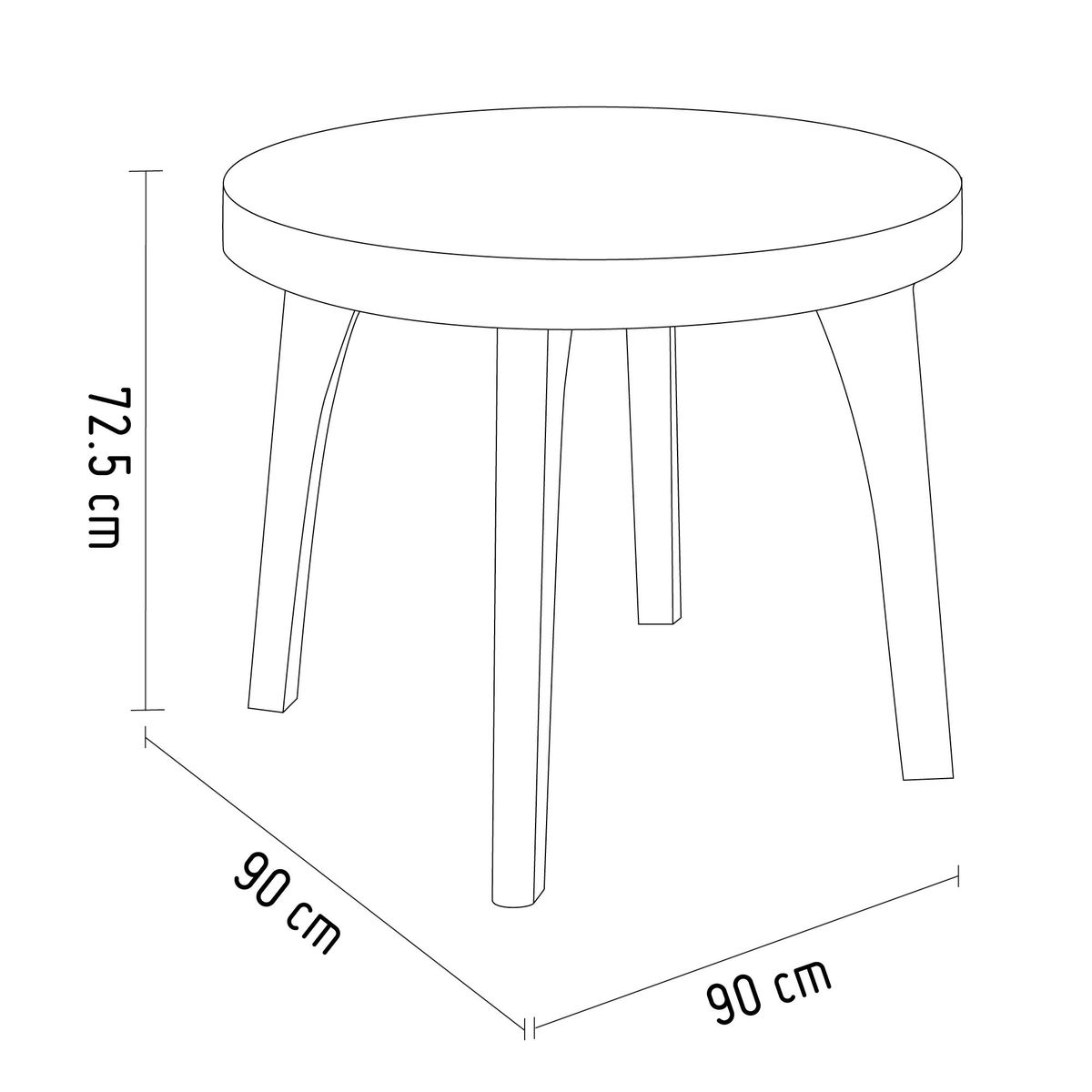 REY - Mesa Redonda Andrea 90cm Blanca