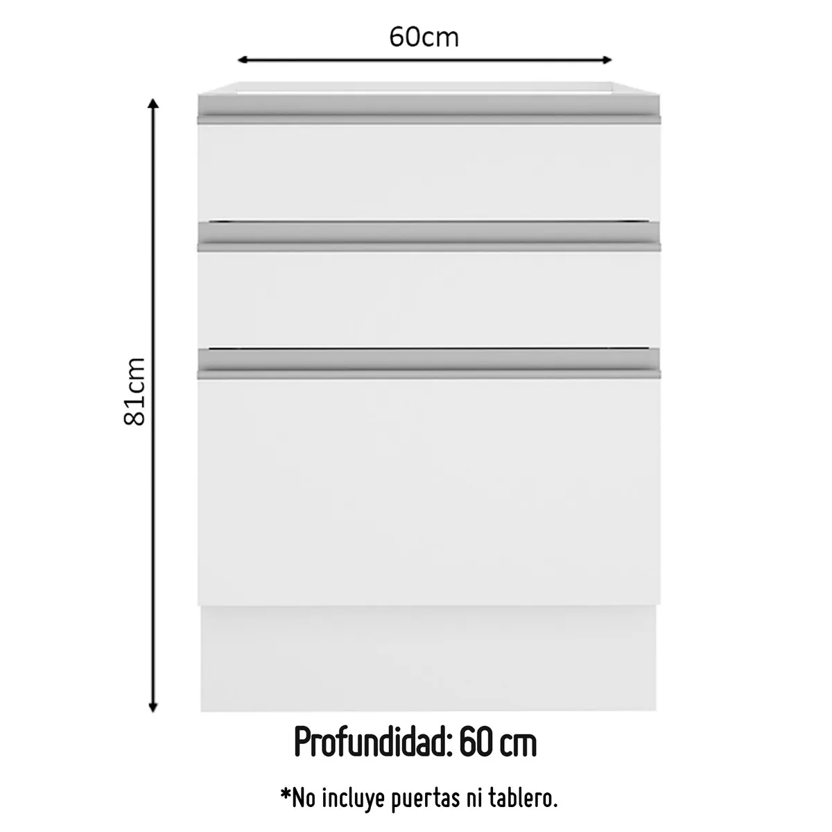 MADESA - Mueble de Cocina Alacena Blanco Rovere 54cm ancho