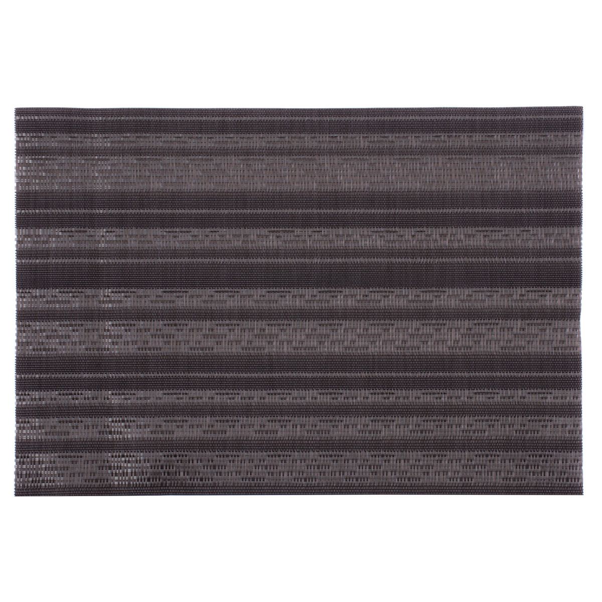 JUST HOME COLLECTION - Individual Rectangular 30x45 cm PVC Rayas Negro/Gris