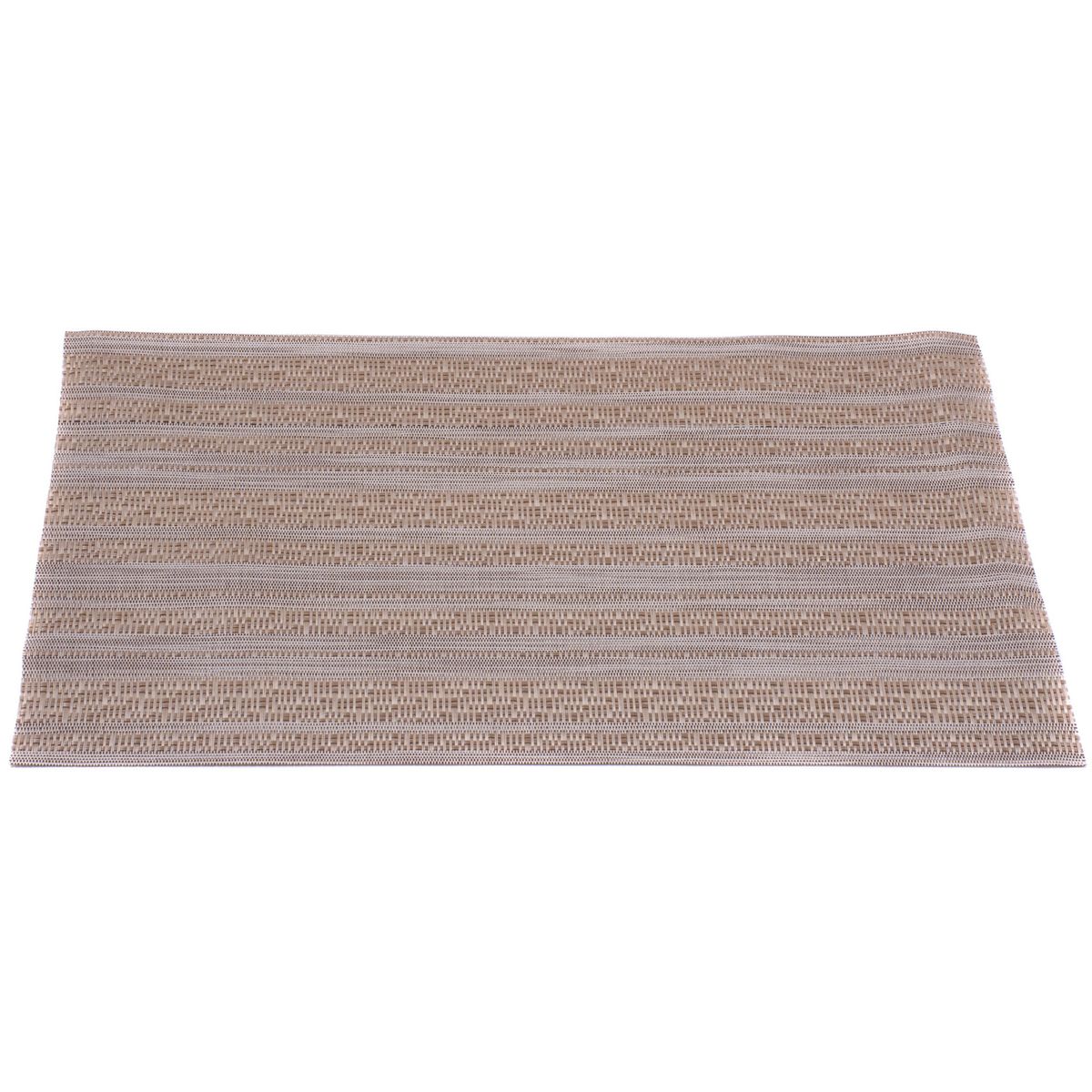 JUST HOME COLLECTION - Individual Rectangular 30x45 cm PVC Rayas Café