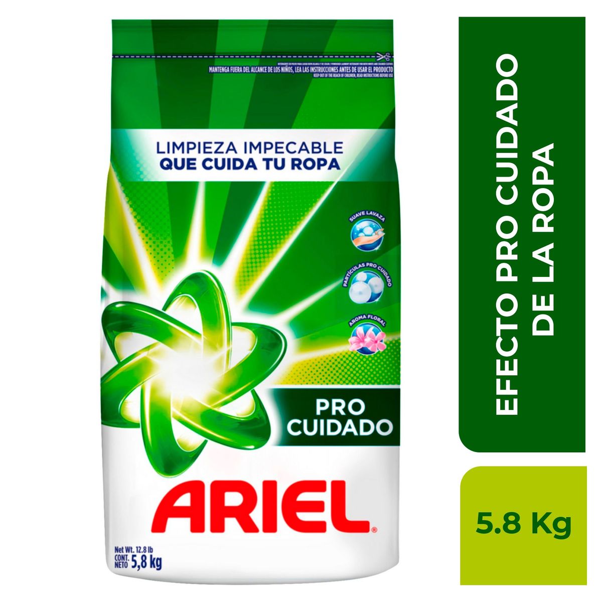 ARIEL - Detergente En Polvo Ariel Pro Cuidado 5.8 Kg.