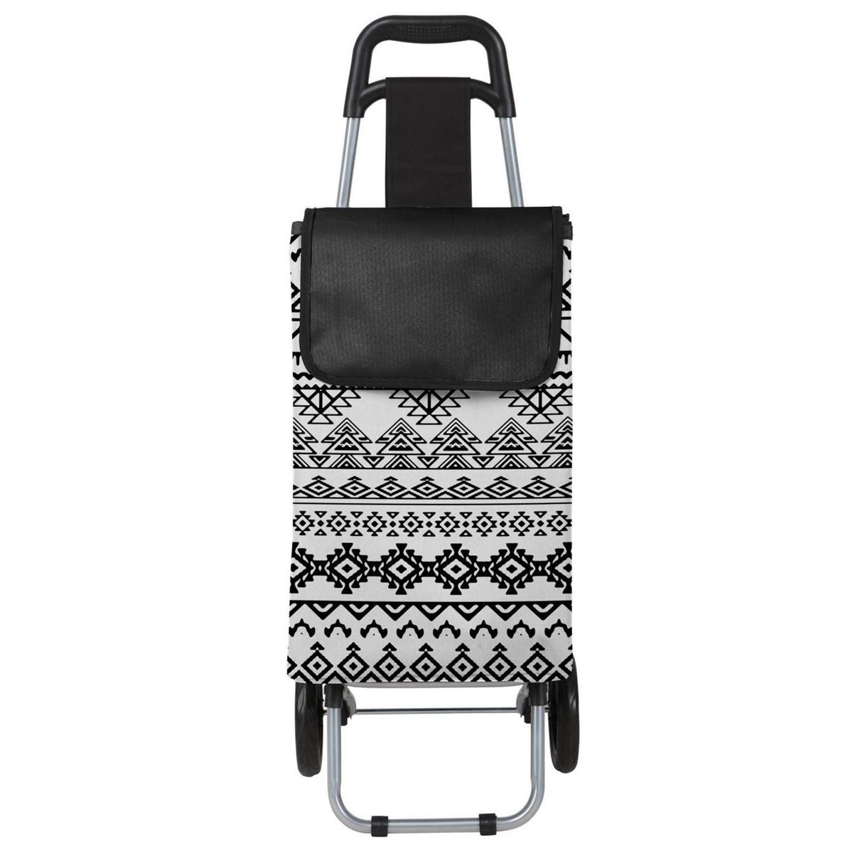 JUST HOME COLLECTION - Carro de Mercado 2 Ruedas 35x28x95cm Blanco/Negro
