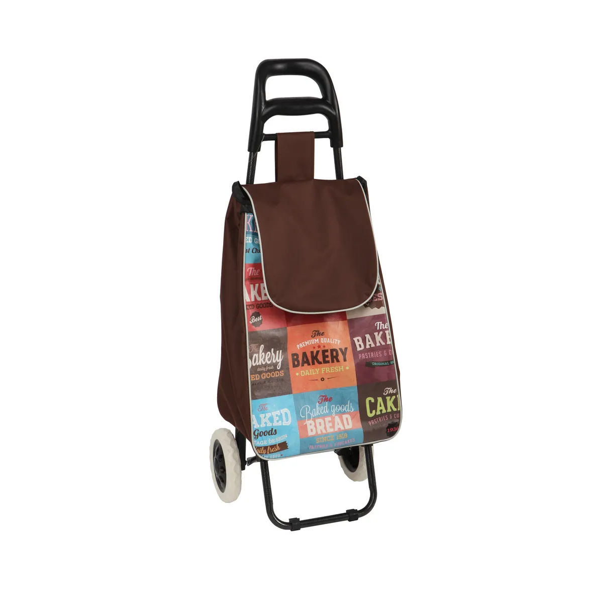 JUST HOME COLLECTION - Carrito de mercado 4 ruedas 35x28x95cm multicolor