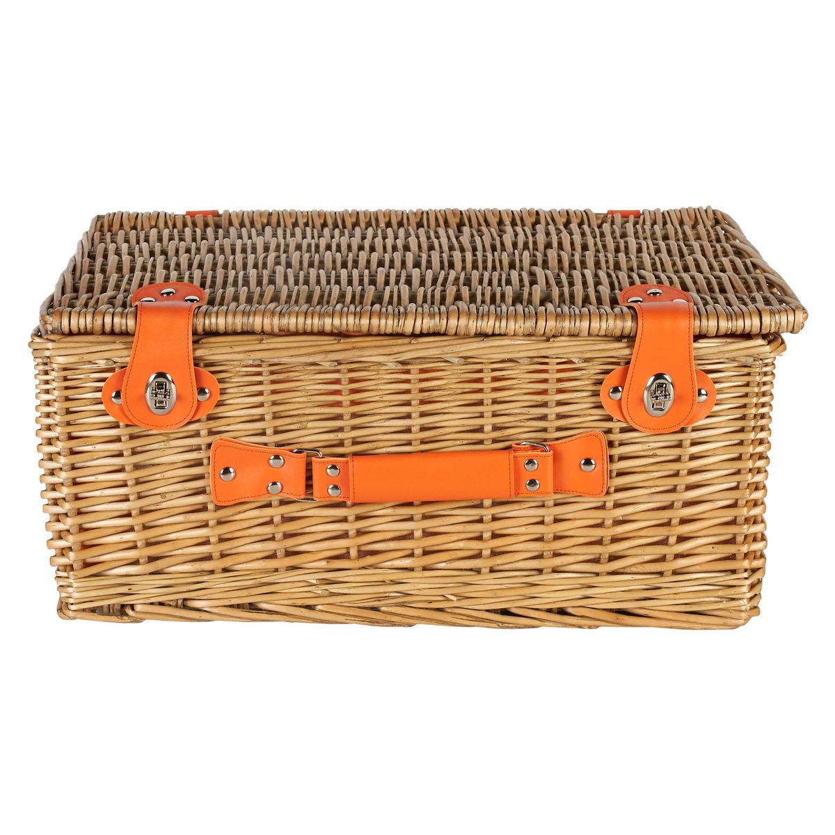 KLIMBER - Canasto picnic 4 personas Naranja y 23 piezas