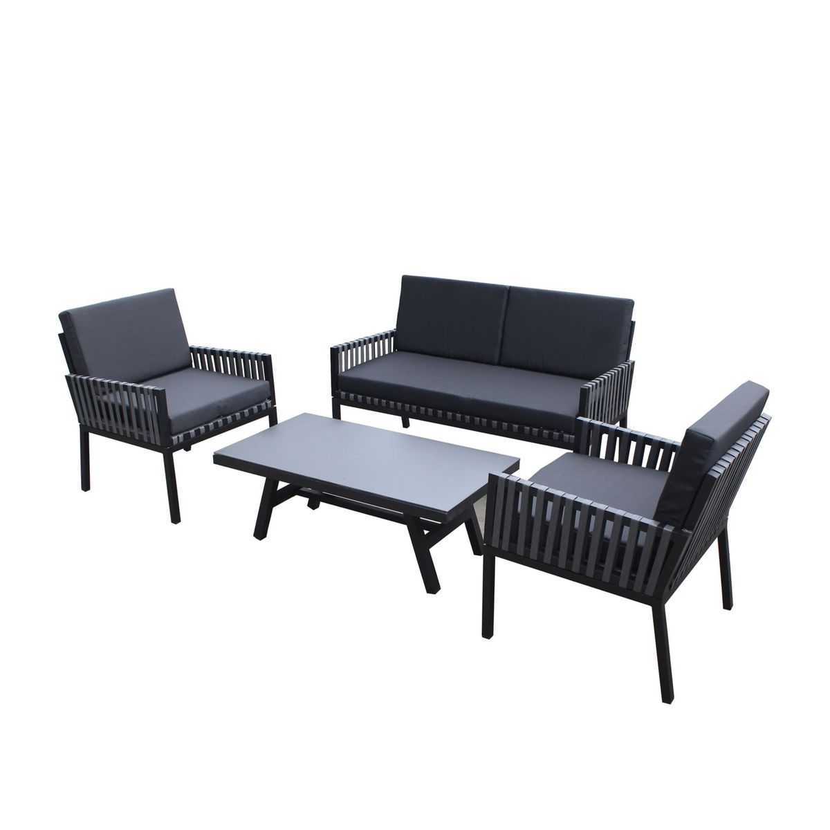 JUST HOME COLLECTION - Juego de Sala Viana 4 Personas Negro