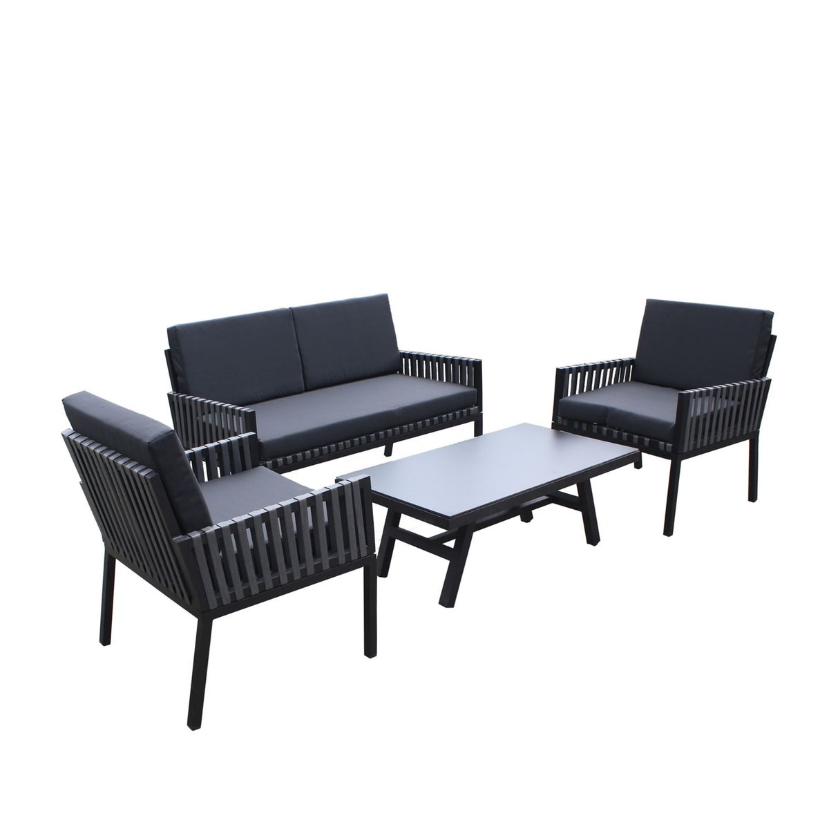 JUST HOME COLLECTION - Juego de Sala Viana 4 Personas Negro