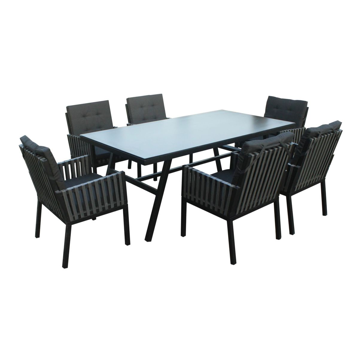 JUST HOME COLLECTION - Juego de comedor Viana 4 Personas Negro