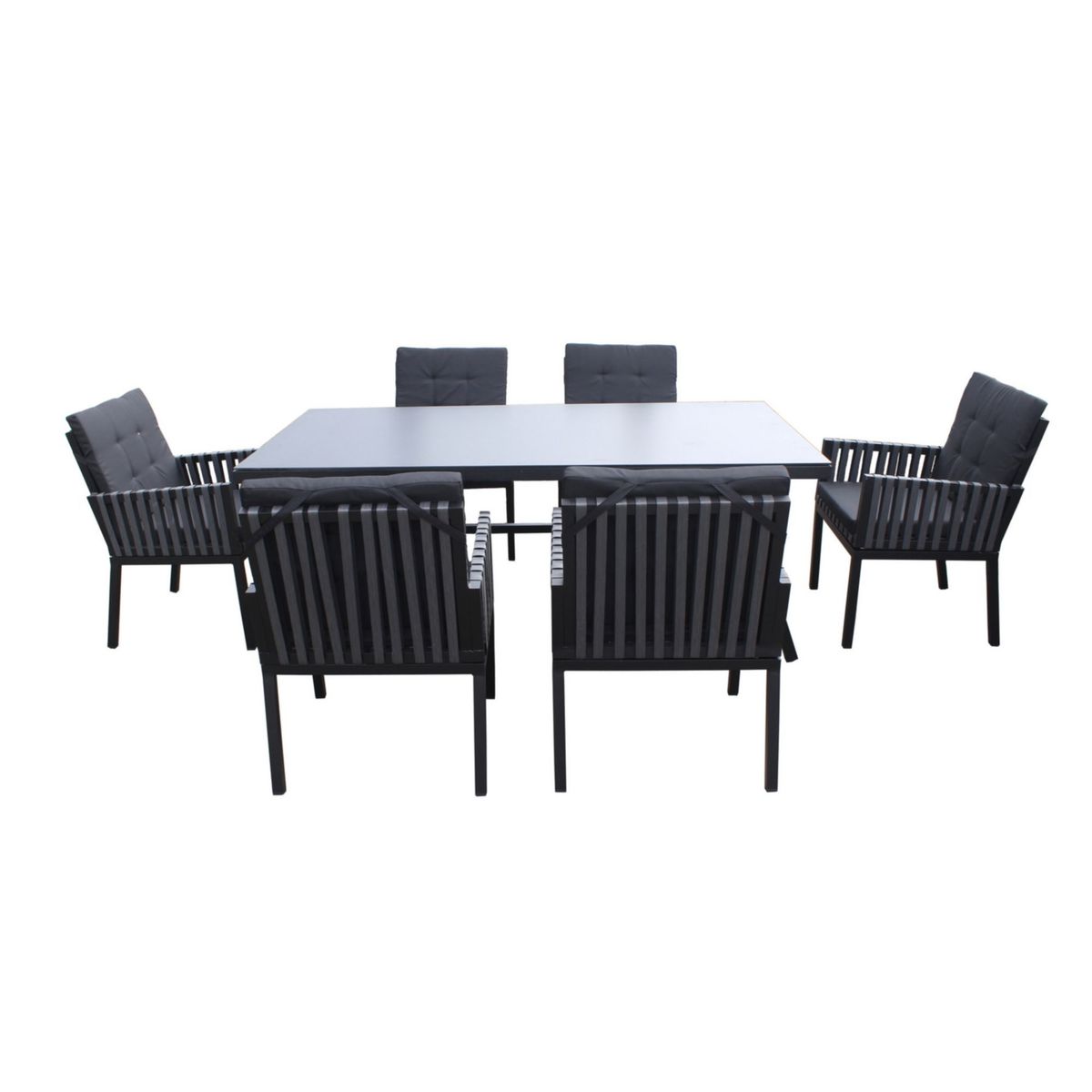 JUST HOME COLLECTION - Juego de comedor Viana 4 Personas Negro