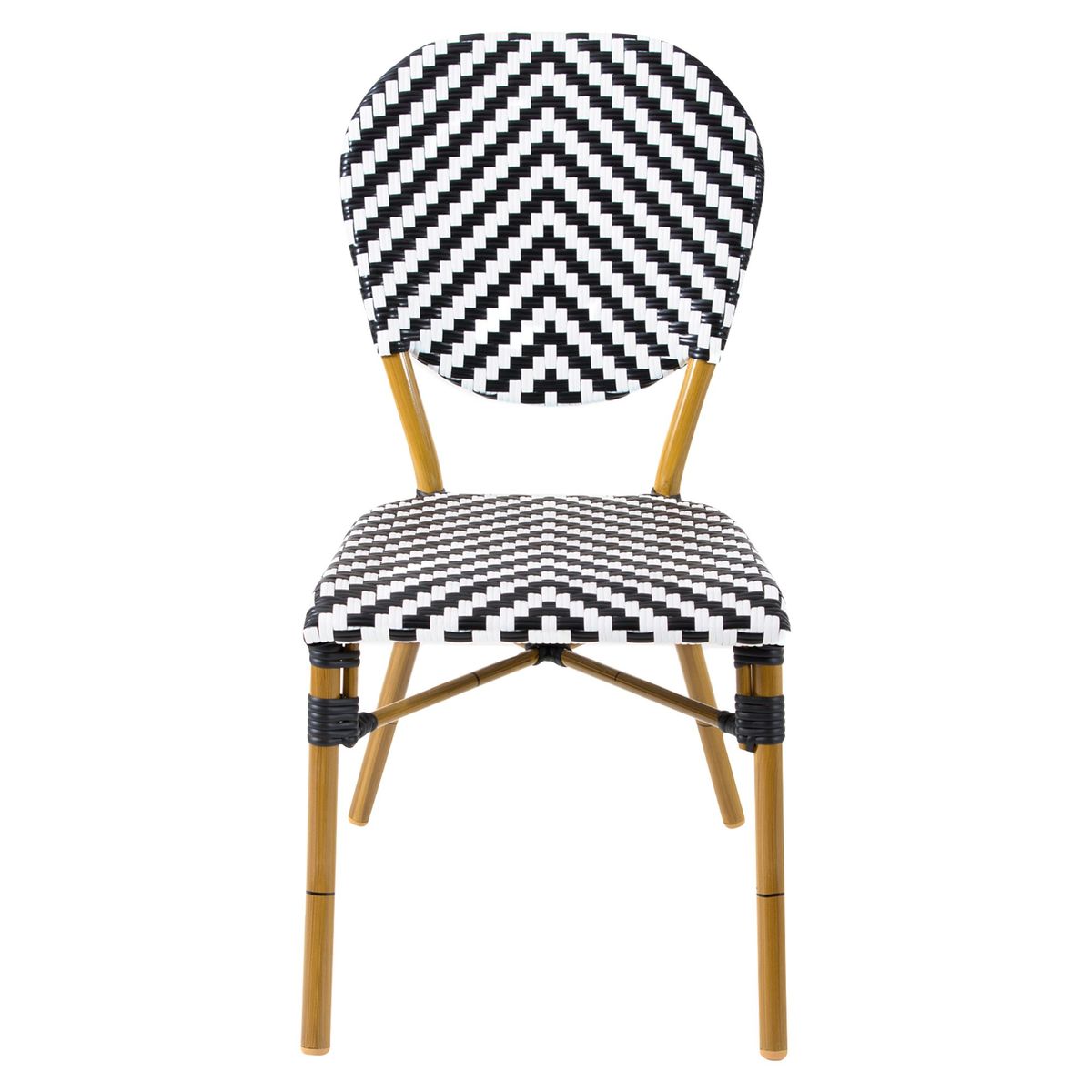 JUST HOME COLLECTION - Silla Alu Look Bambú Blanco y Negro