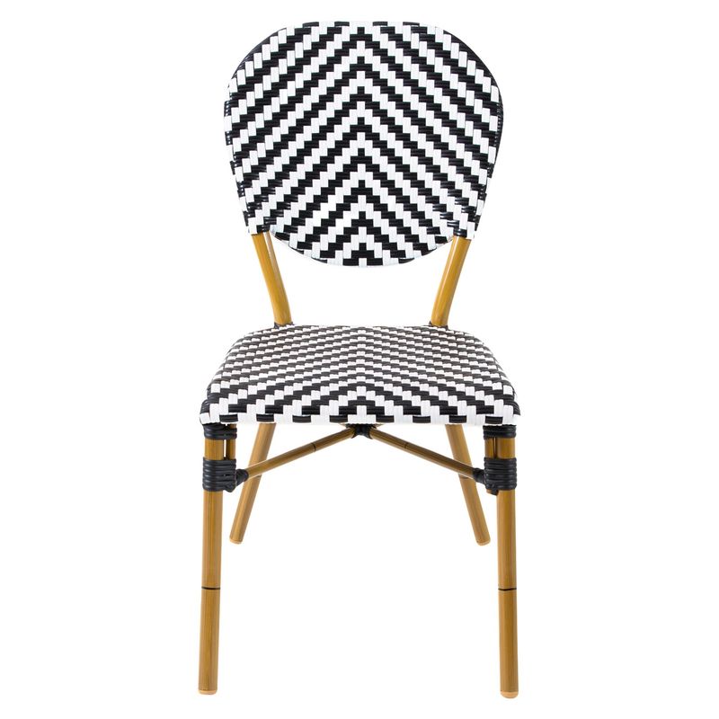 JUST HOME COLLECTION - Silla Alu Look Bambú Blanco y Negro