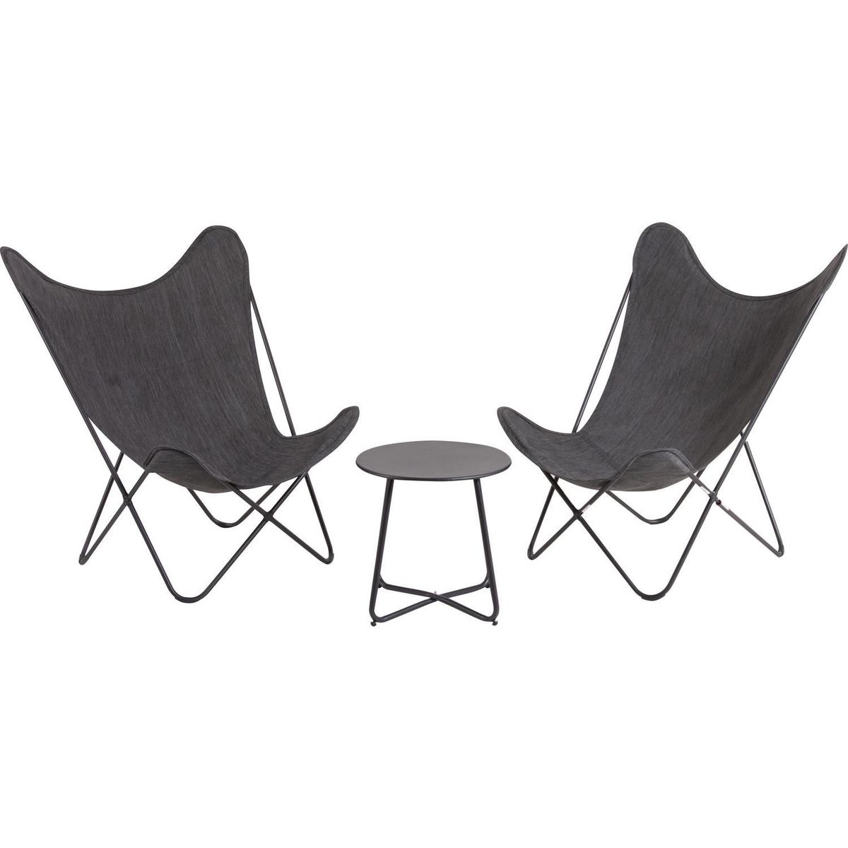 JUST HOME COLLECTION - Juego de Balcón Vicenza Negro 2 Personas