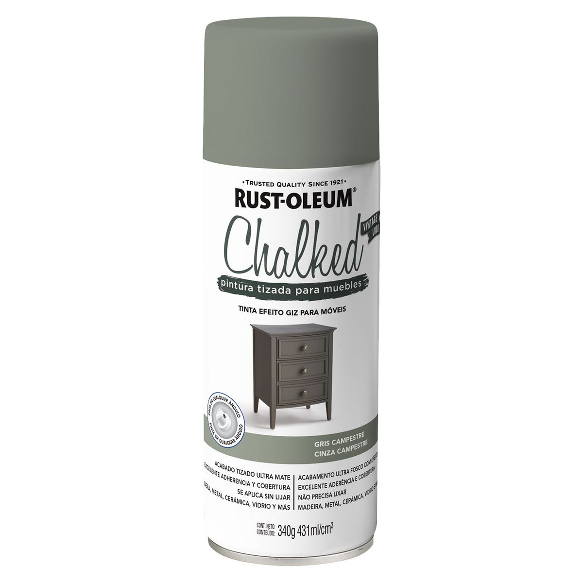 CHALKED - Pintura tizada para muebles Chalked Gris Campestre 340G