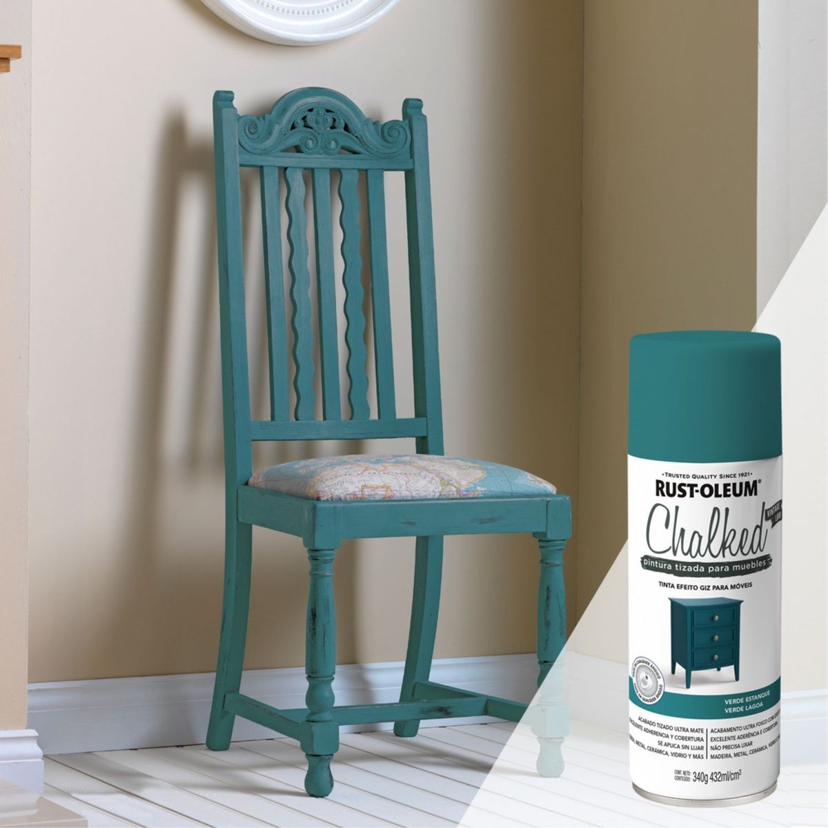 CHALKED - Pintura tizada para muebles Chalked Verde Estanque 340G