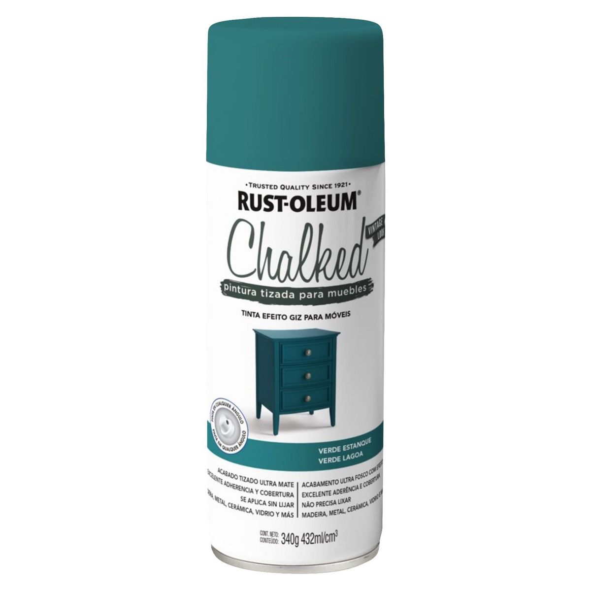 CHALKED - Pintura tizada para muebles Chalked Verde Estanque 340G