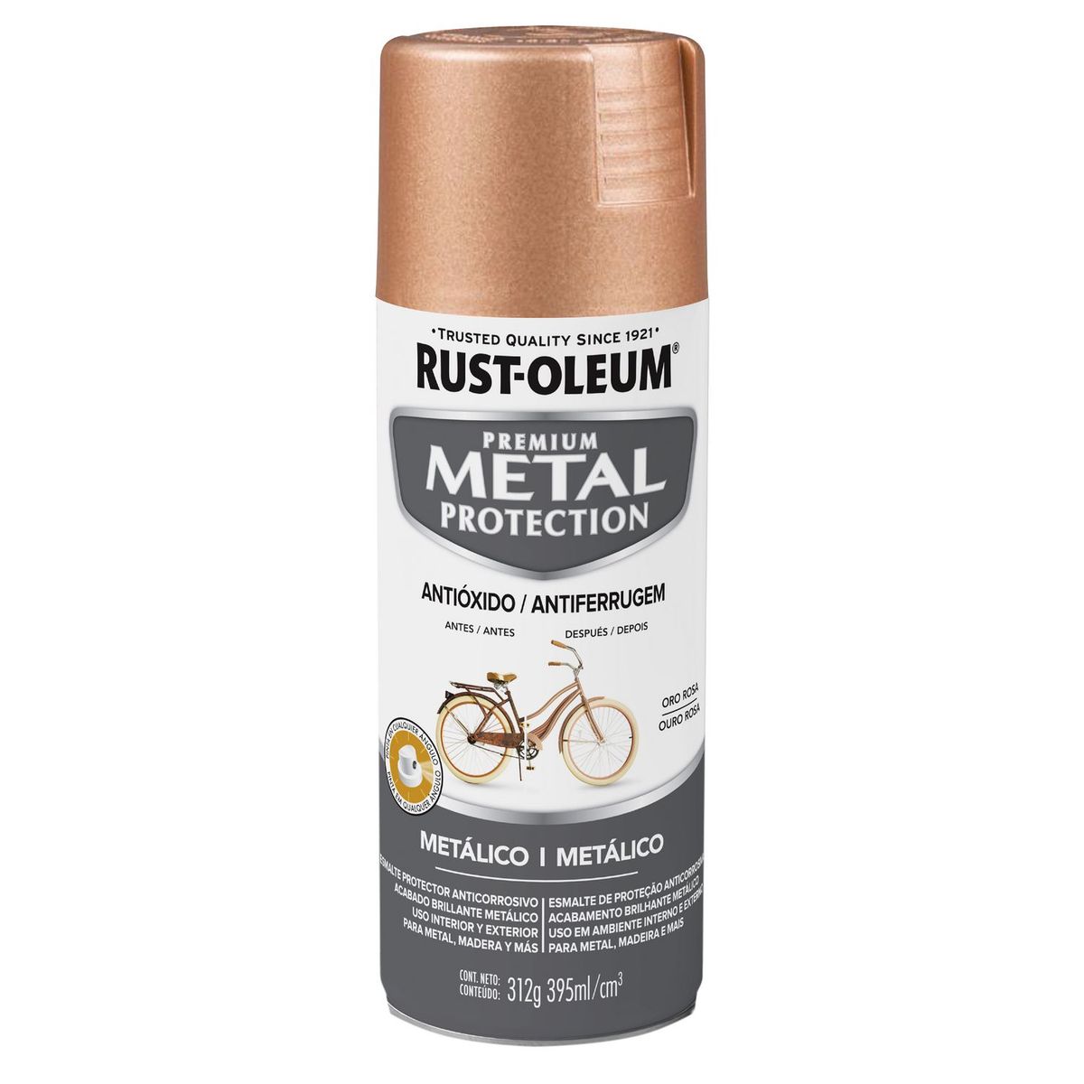 RUST OLEUM - Spray protector de superfices metalicas Oro Rosa Metálico 312G