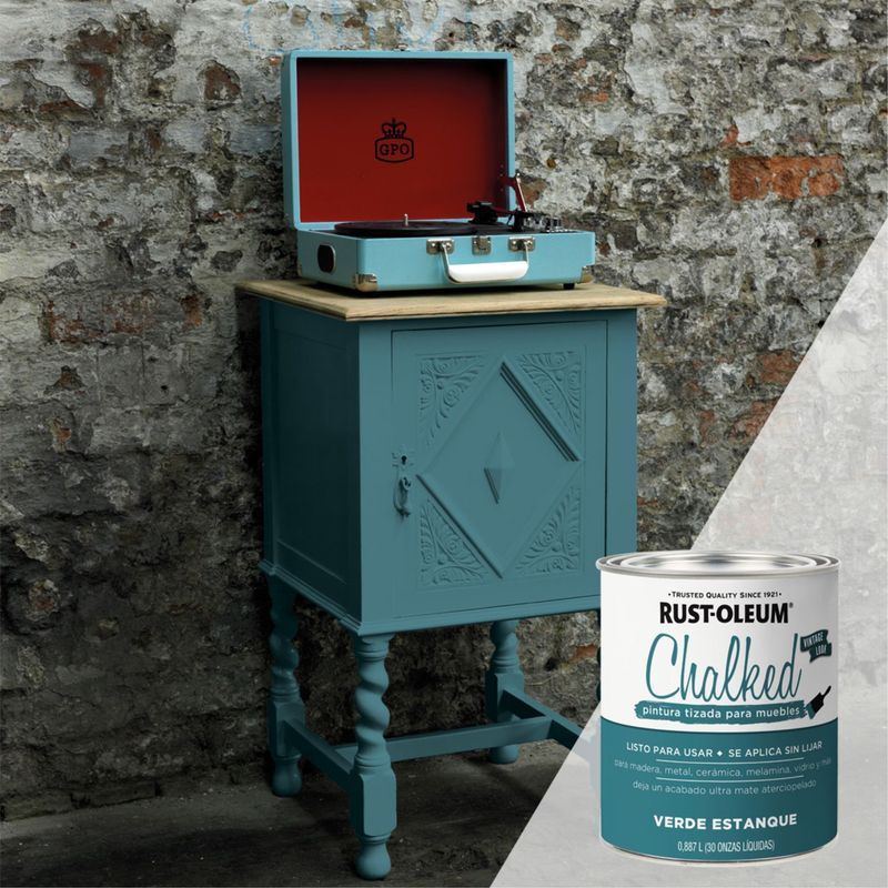 CHALKED - Pintura Tizada ultra mate, Chalked Brochable Verde Estanque 0,887L