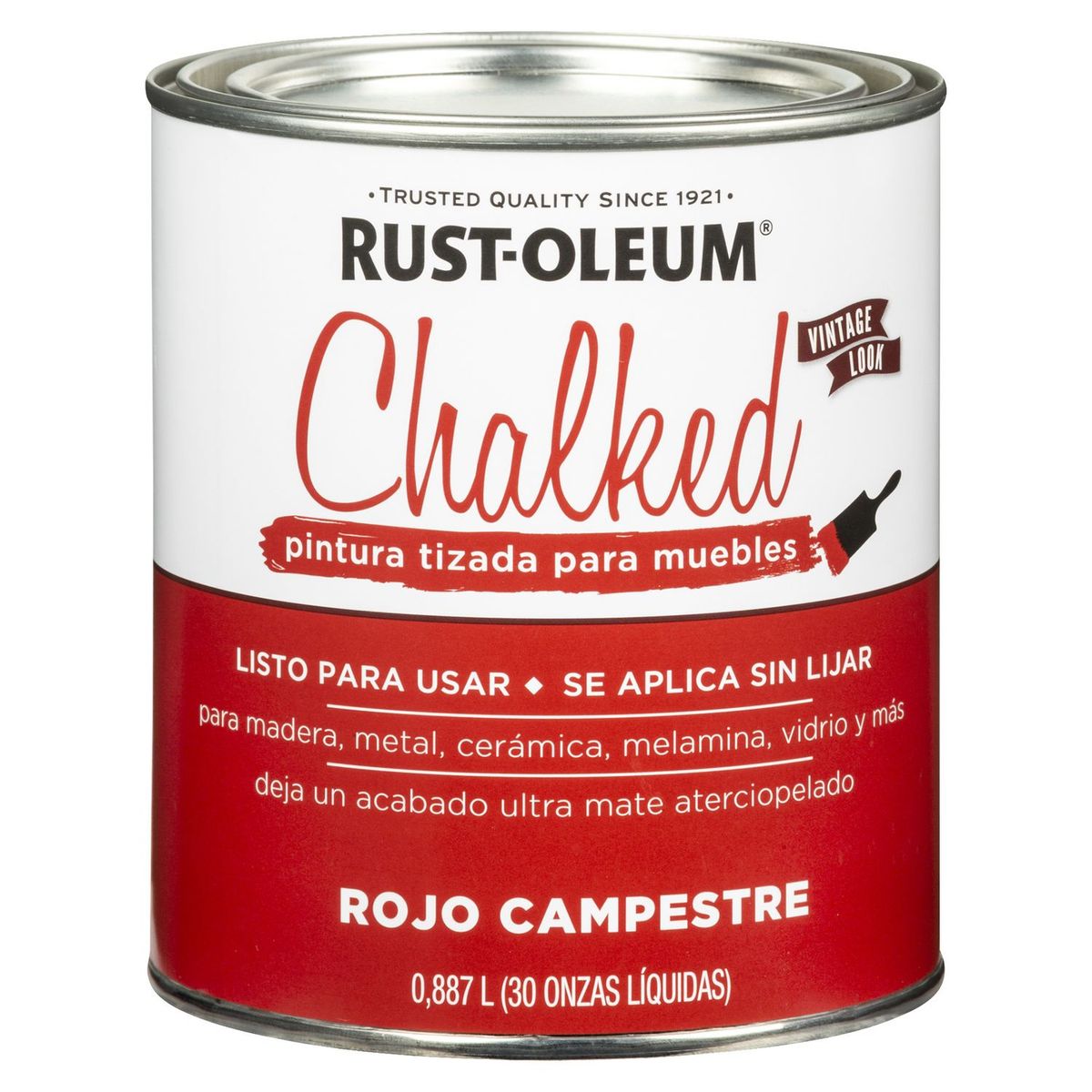 Pintura Tizada ultra mate, Chalked Brochable Rojo Campestre 0,887L, marca CHALKED - Foto 2