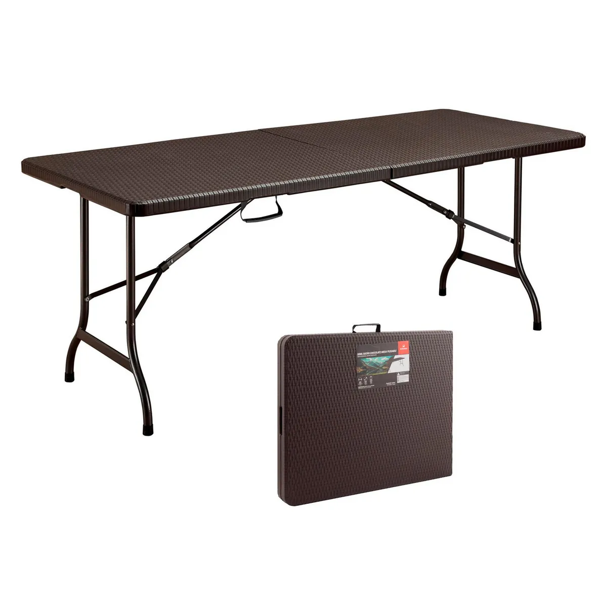 JUST HOME COLLECTION - Mesa Plegable Rectangular Café 180x75x72 Cm