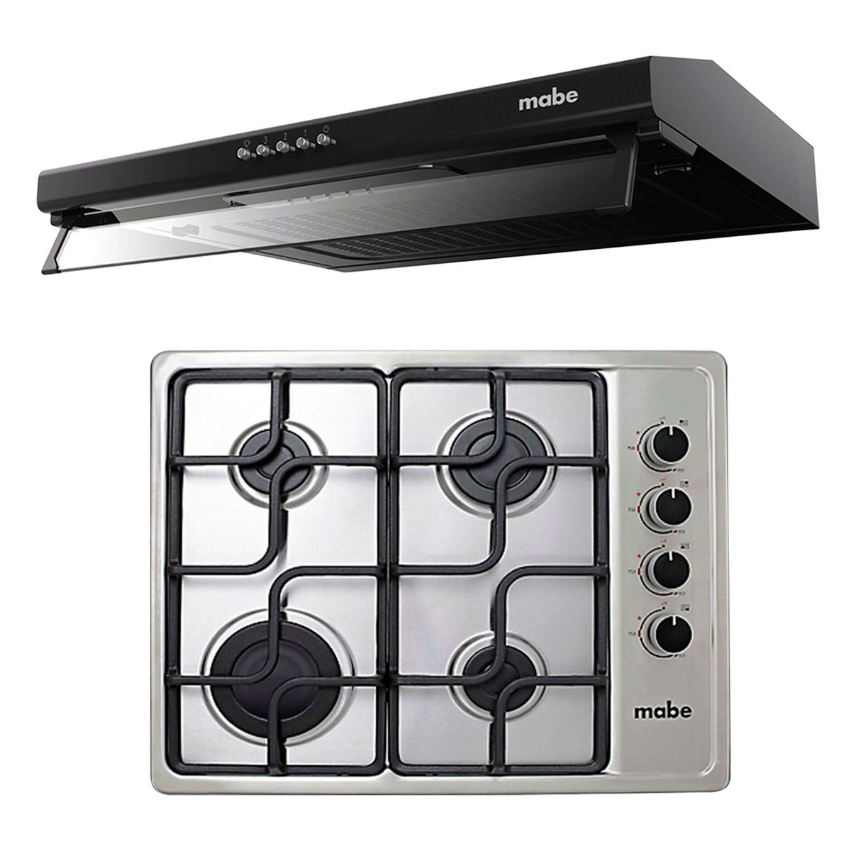 MABE - Combo Parrilla Eléctrica CMG6044LC-OPE + Campana Empotrable CMU6020PB0