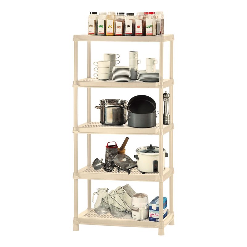RIMAX - Estante Plástico 5 Niveles 186x91x41cm 350kg Beige