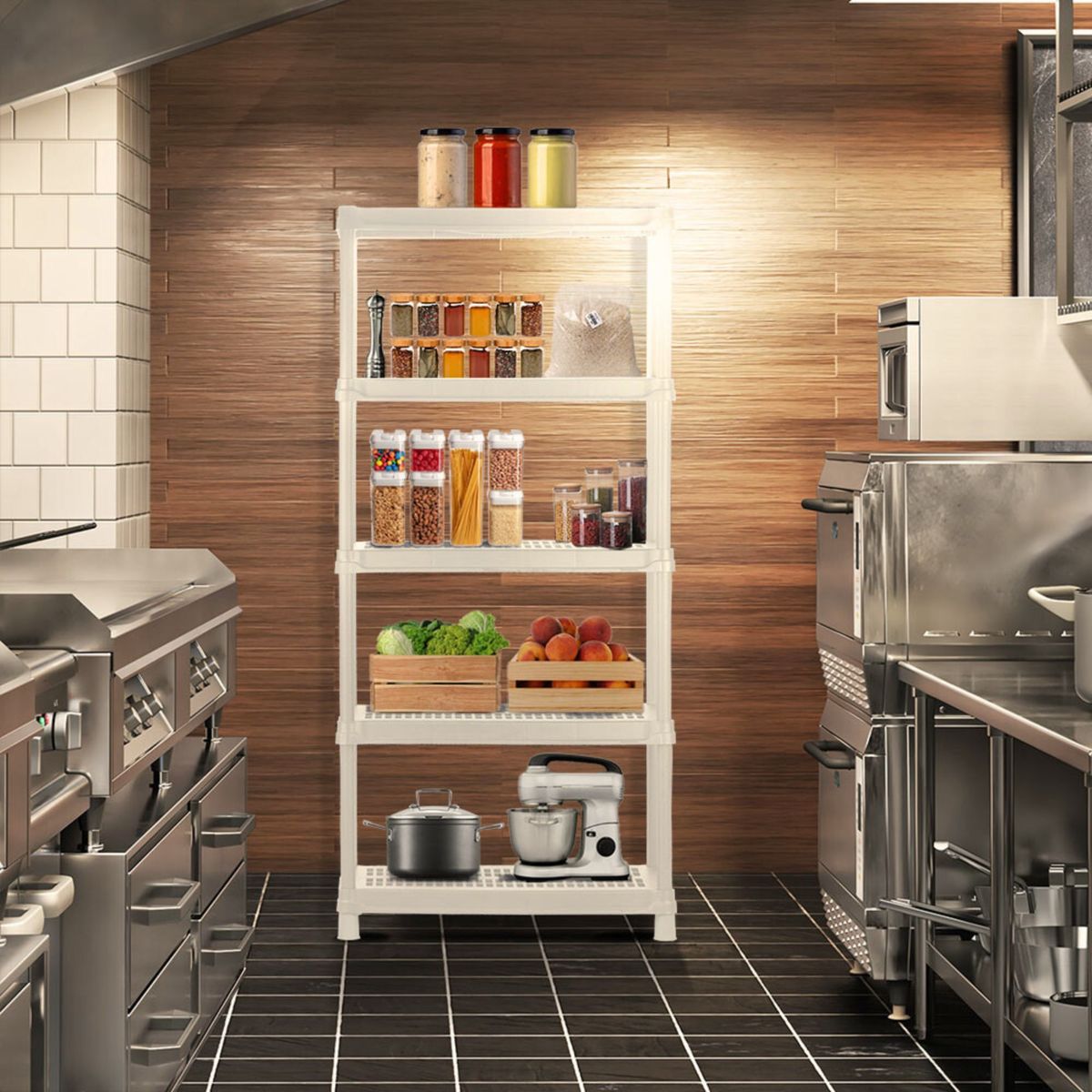 RIMAX - Estante Plástico 5 Niveles 186x91x41cm 350kg Beige