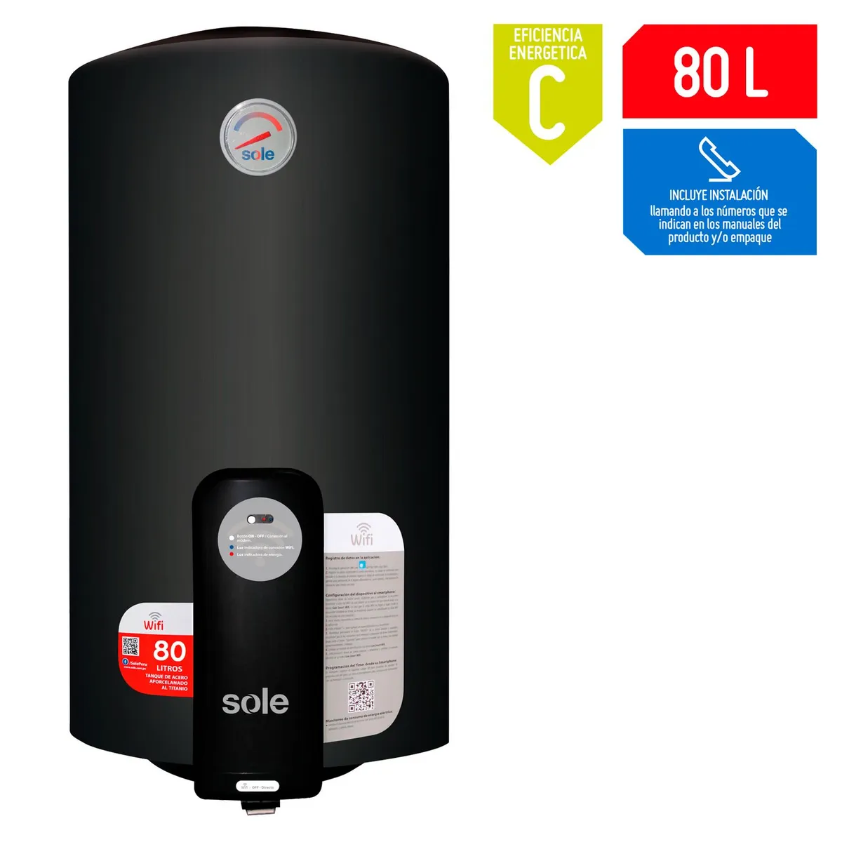 SOLE - Terma Eléctrica Sole Wifi 80 litros