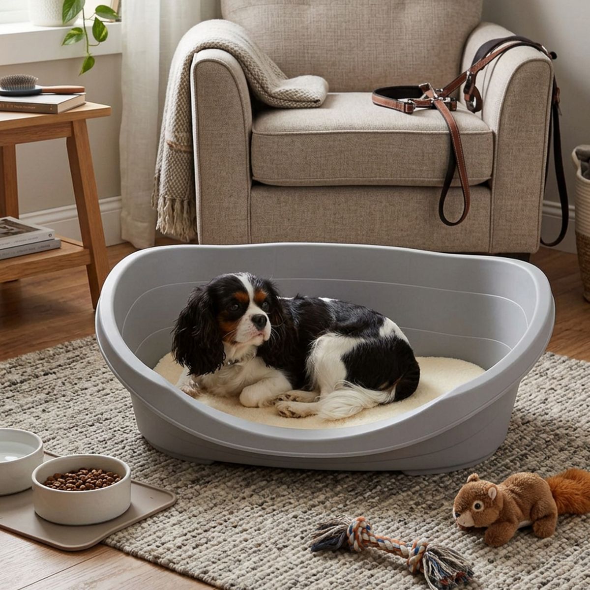 Cama Plástica para perro raza mediana / grande 80 x 54.5 x 24.5cm, marca PETIZOOS - Foto Principal
