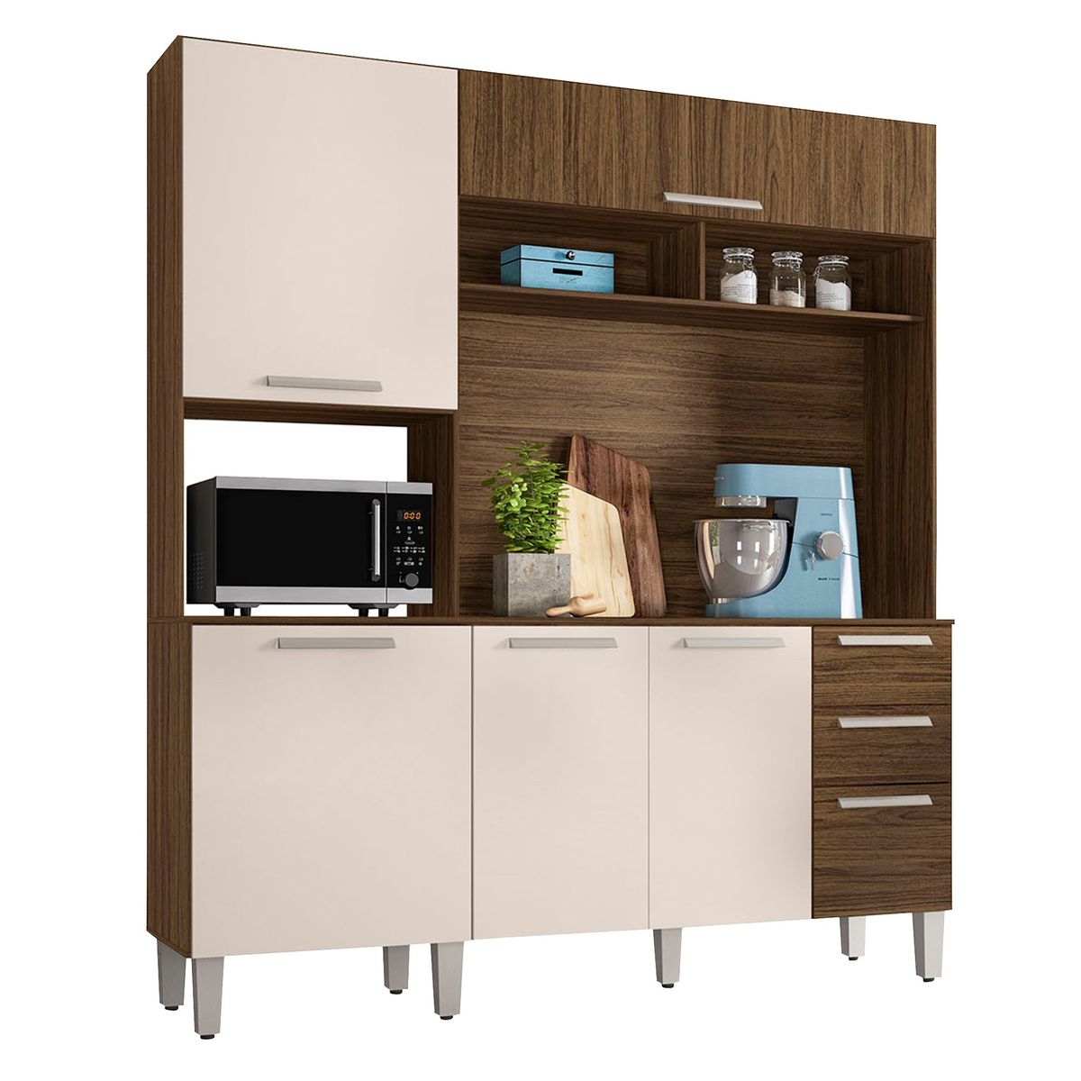 MOVAL - Alacena Dallas 180cm Castaño/Vainilla