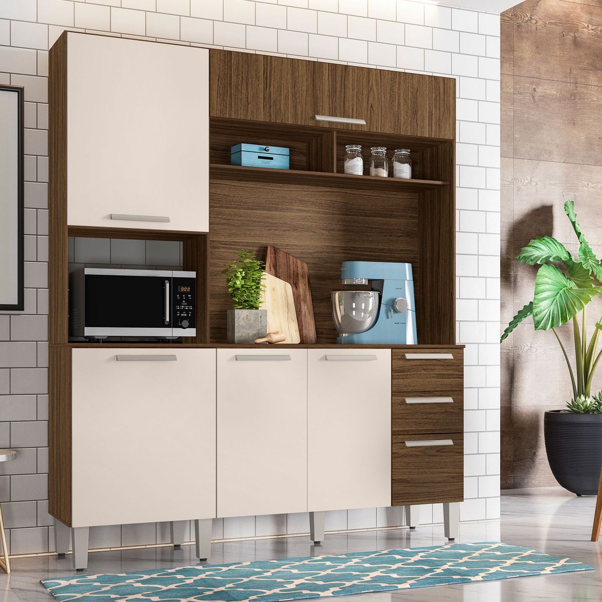 MOVAL - Alacena Dallas 180cm Castaño/Vainilla