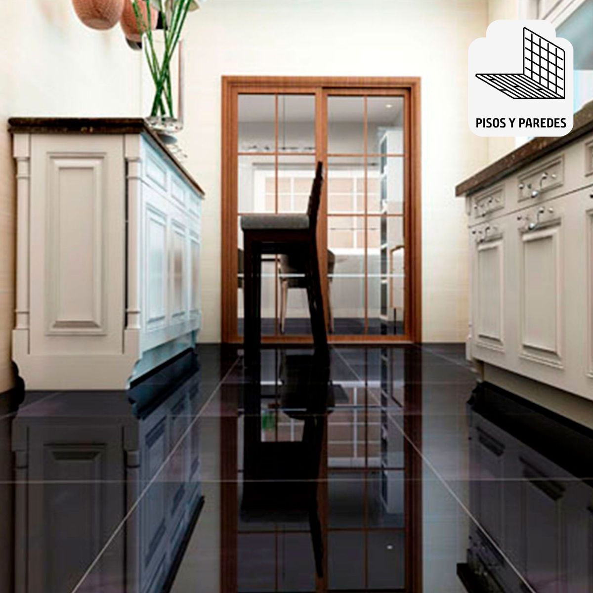 HOLZTEK - Porcelanato Negro Liso 60x60 cm